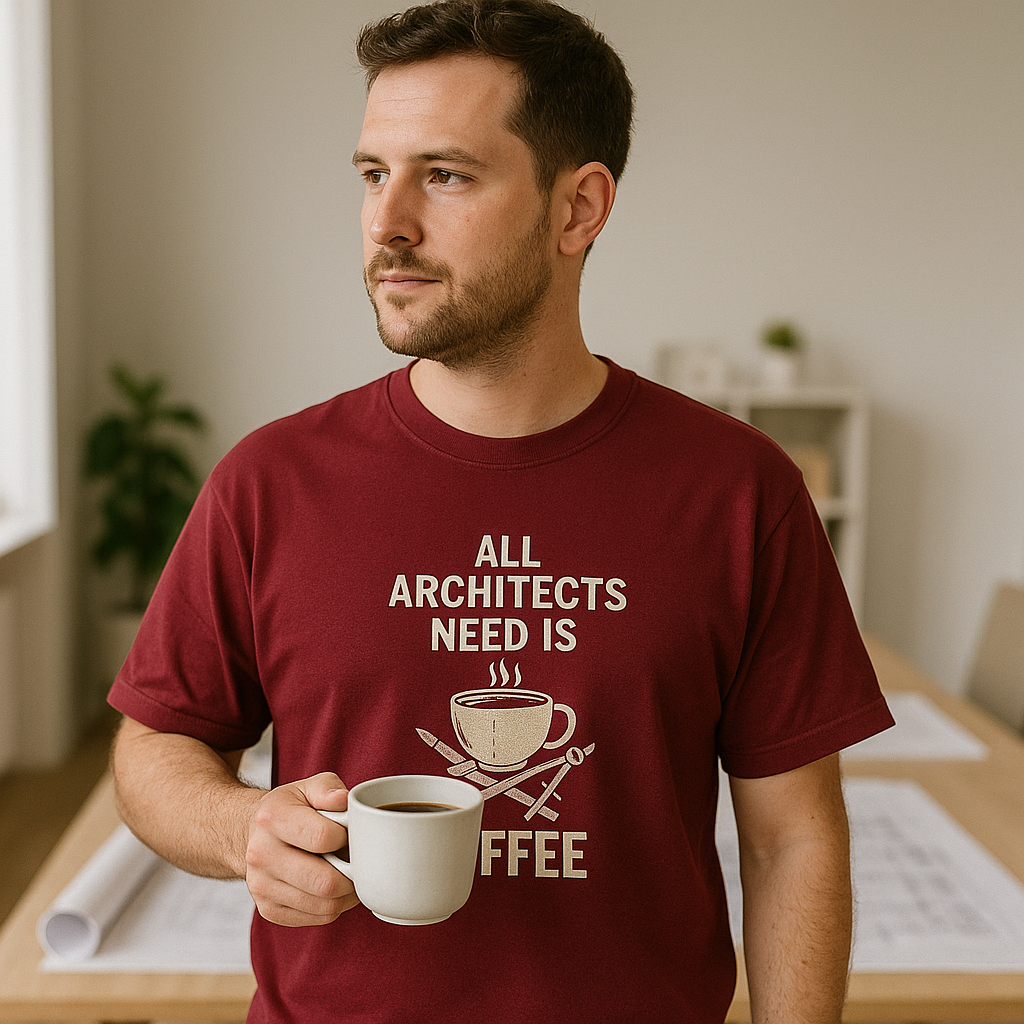 All Architects Need Is Coffee. Unisex Oversized T-Shirt