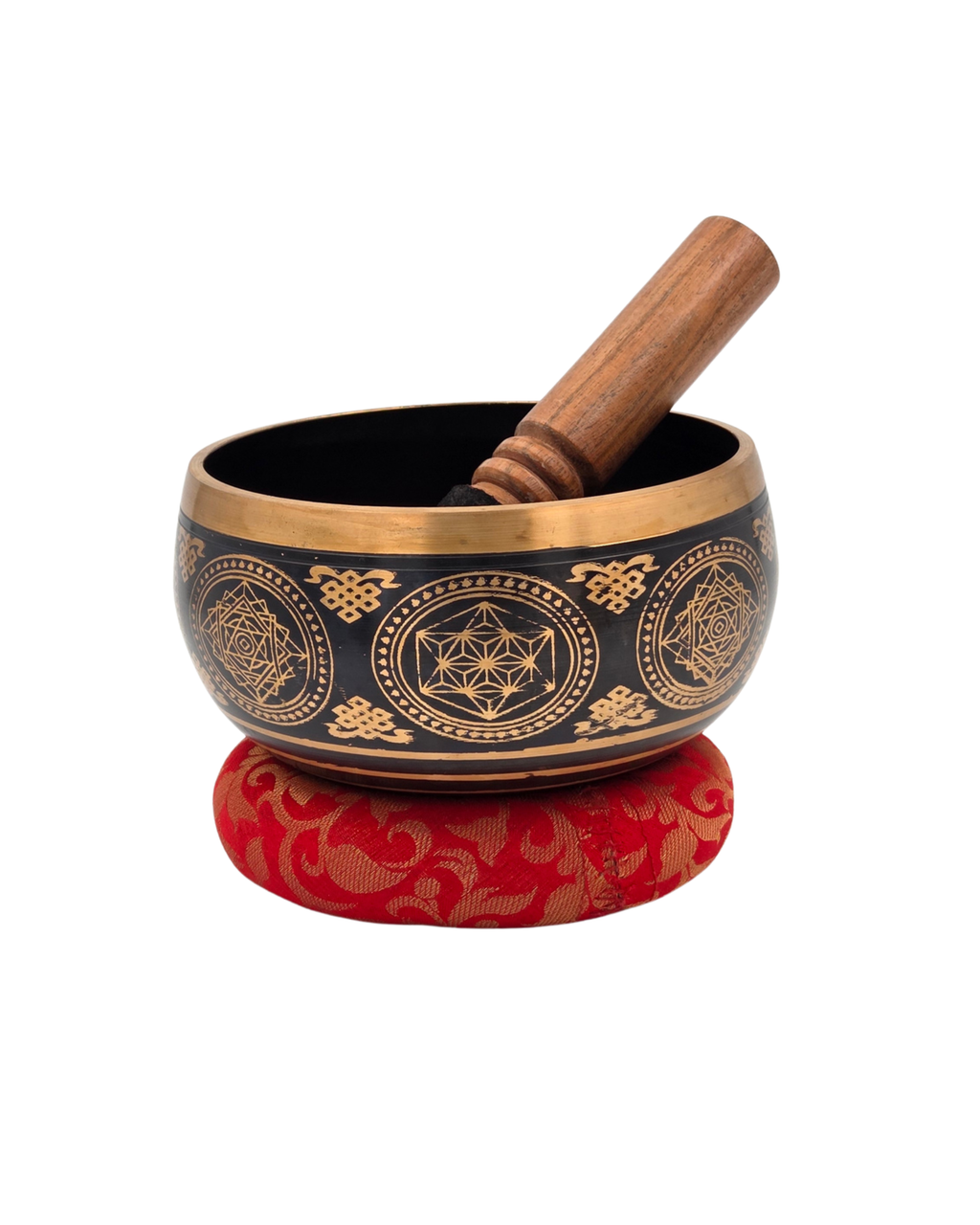 Etched Singing Bowl with Sacred Symbols