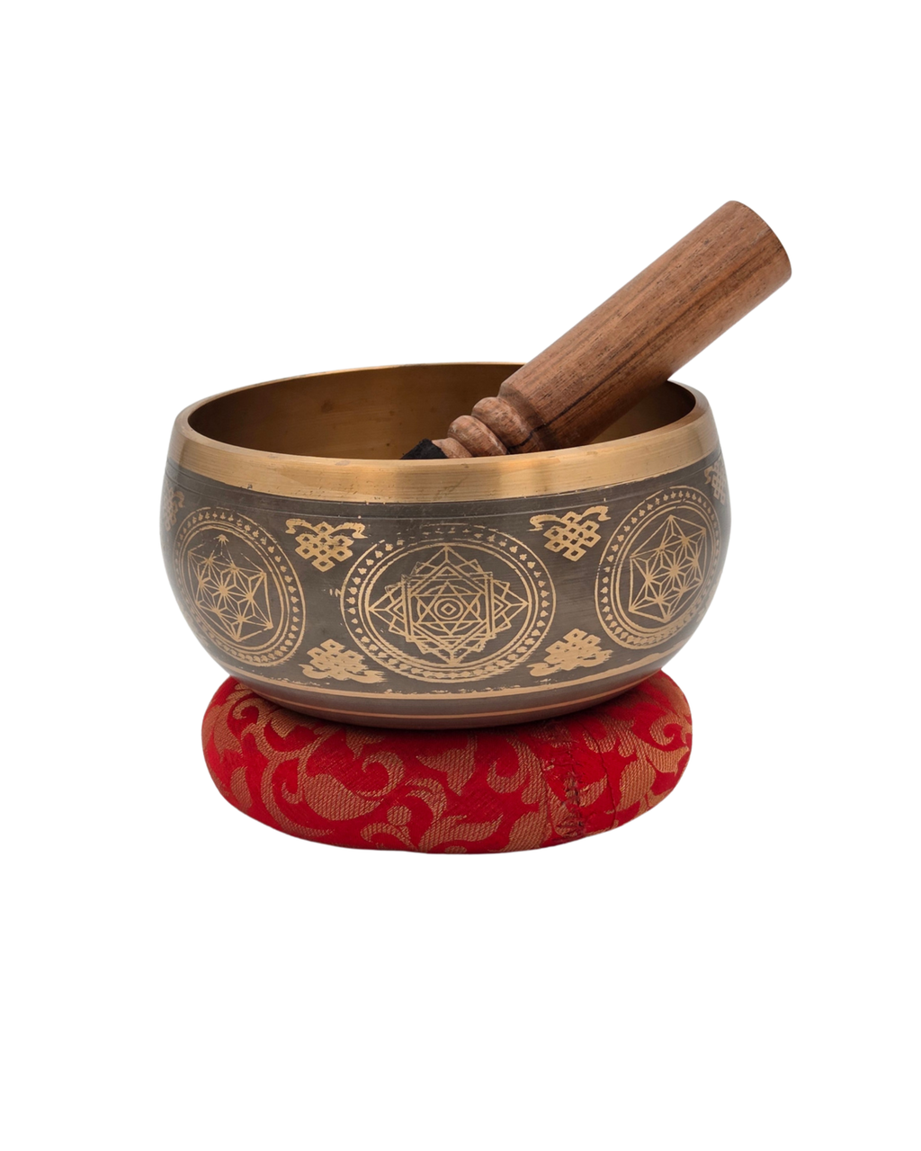 Etched Singing Bowl with Sacred Symbols